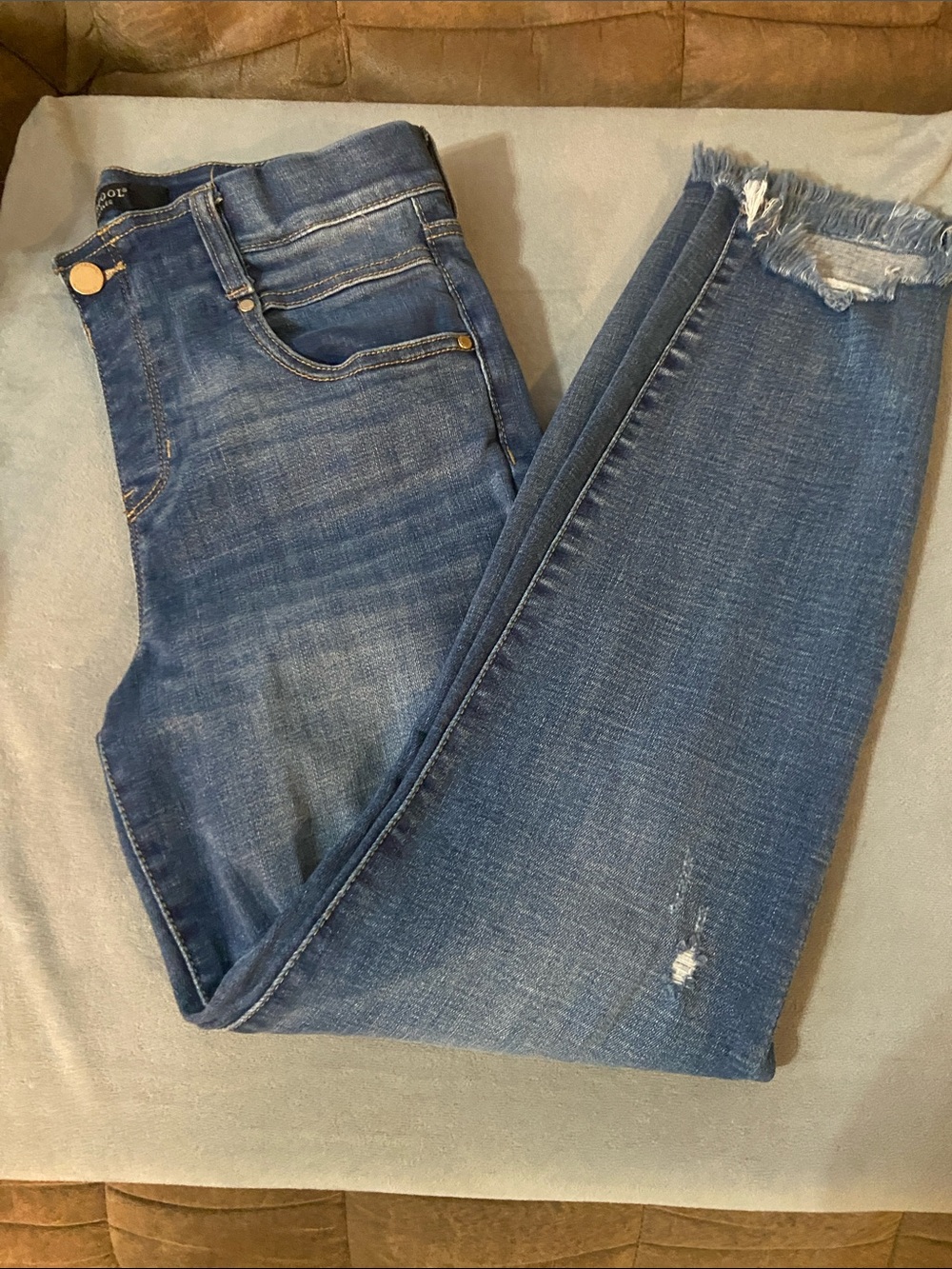 Liverpool Jeans Company Blue Distressed Ankle Skinny Jeans